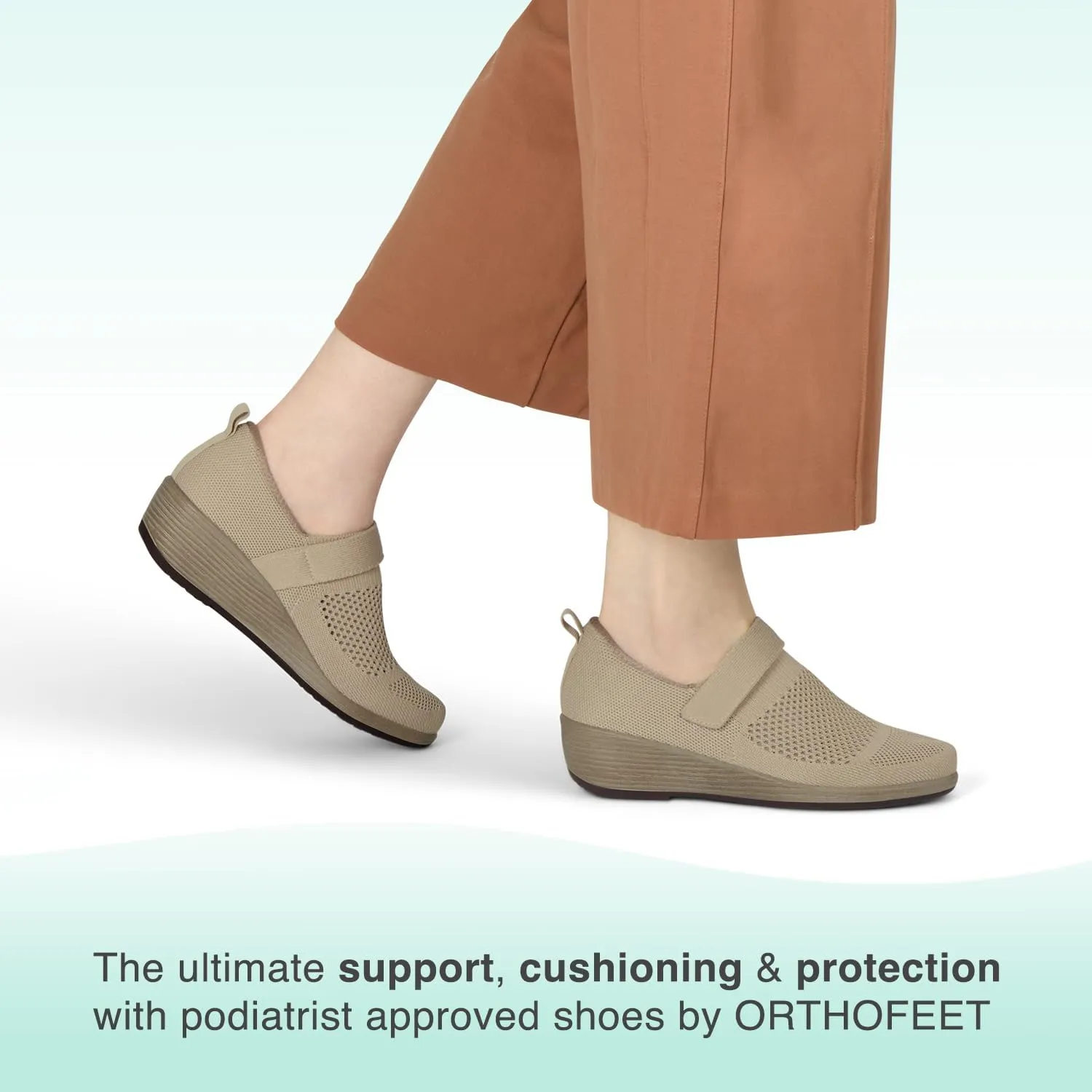 Orthofeet Women's Orthopedic Eve Wedge Shoe with Arch Support