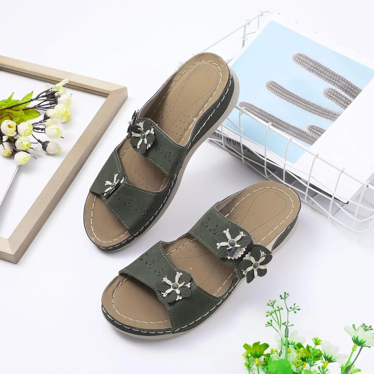 Orthopedic Flip Flops for Women with Arch Support Comfortable Walking Sandals Summer Beach Casual Lightweight Yoga Mat Cushion Recovery Plantar Fasciitis Relief