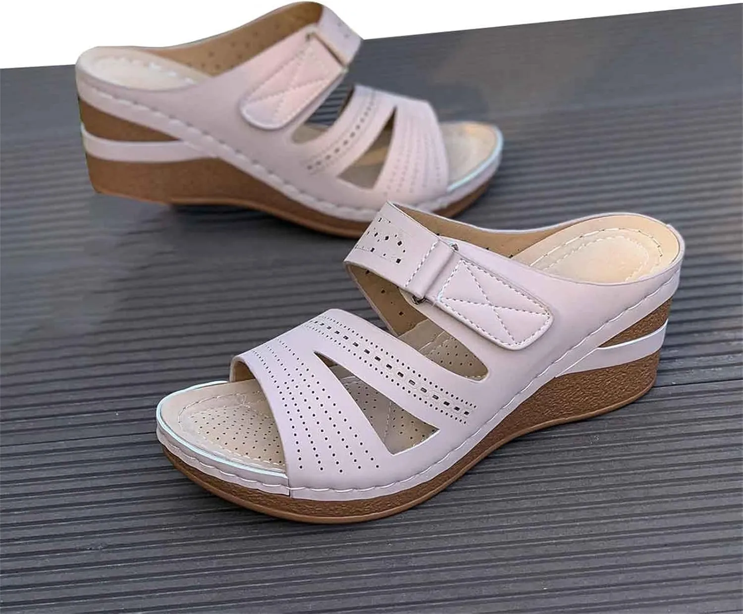 Orthopedic Sandals for Women 2025 Spring Platform Sandal Fashion Wedges Slip On Flip Flops Casual Comfortable Open Toe Dressy Summer Beach Shoes for Vacation