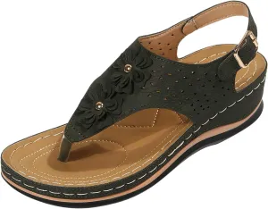 Orthopedic Sandals for Women Arch Support Orthotic Adjustable Straps Lightweight Cushion Walking Sandals Non Slip Sole Dressy Beach Footwear Summer Flip Flops for Women