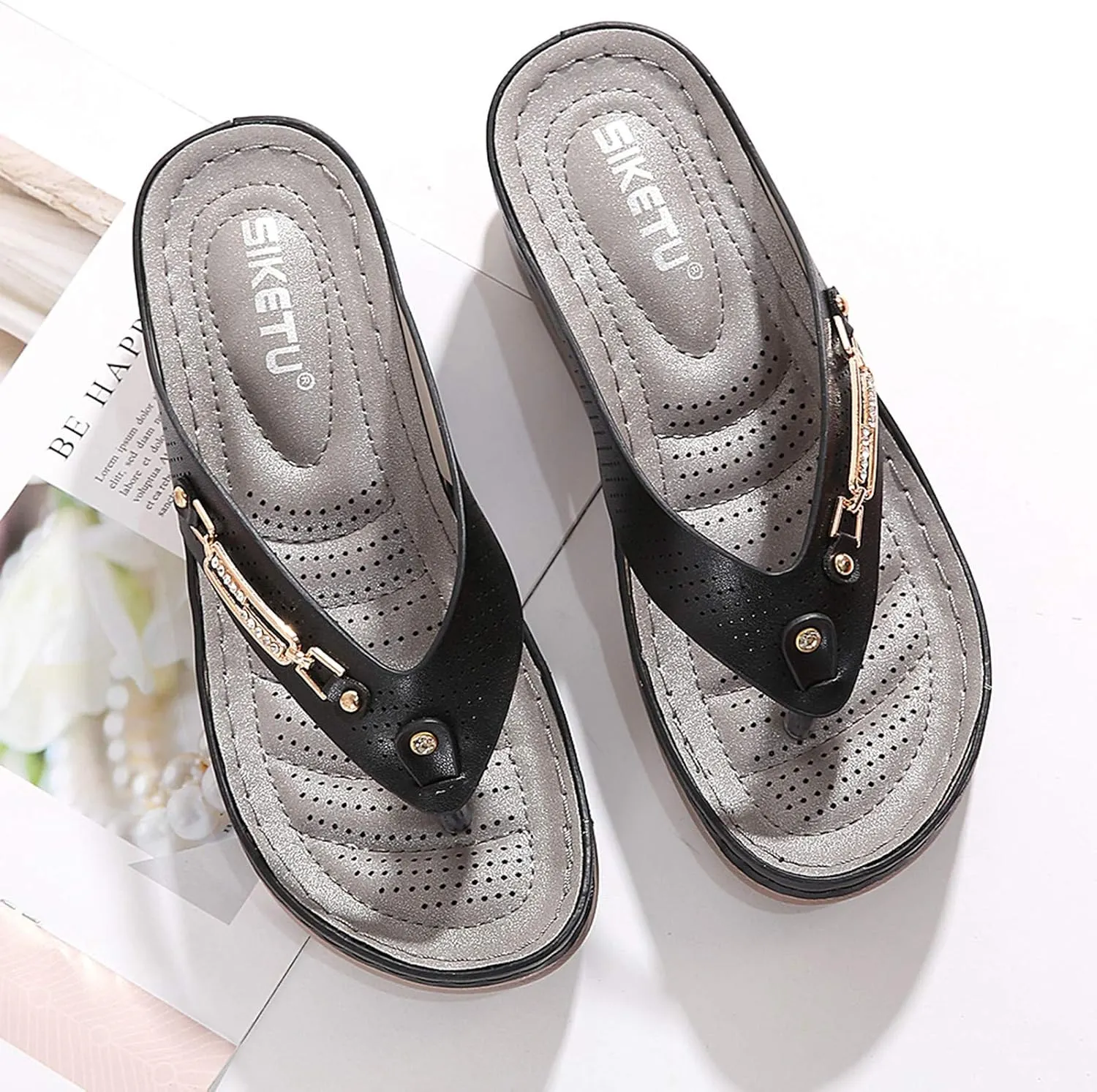 Orthopedic Sandals Walking Orthopedic Wide Width Sandals for Women with Arch Support Comfortable Sandals Women Orthopedic Womens Shoes Sandals Dressy Casual Summer Wedge Orthopedic Support Slippers