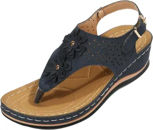Orthopedic Sandals with Flowers for Women Dressy Summer Orthopedic Wedge Sandals for Women Womans Sandals with Arch Support Orthopedic Womens Sandals with Arch Support Black Casual Summer Shoes