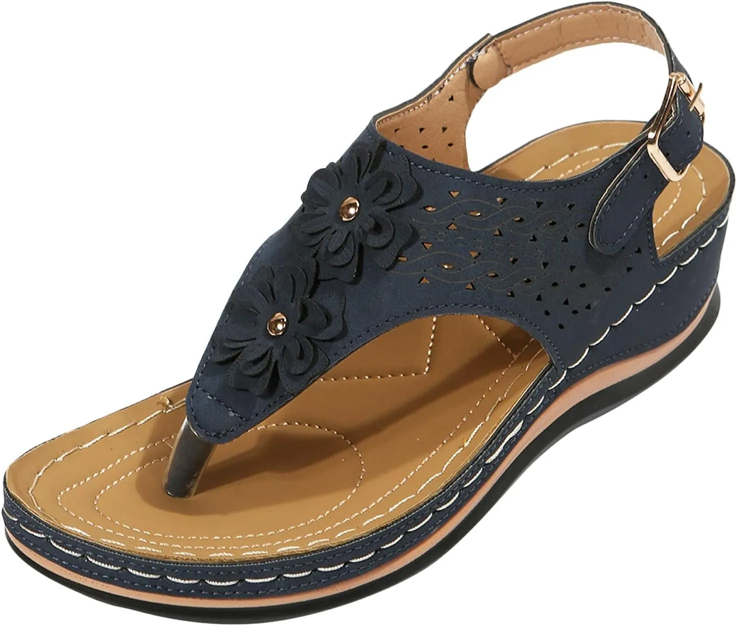 Orthopedic Sandals with Flowers for Women Dressy Summer Orthopedic Wedge Sandals for Women Womans Sandals with Arch Support Orthopedic Womens Sandals with Arch Support Black Casual Summer Shoes