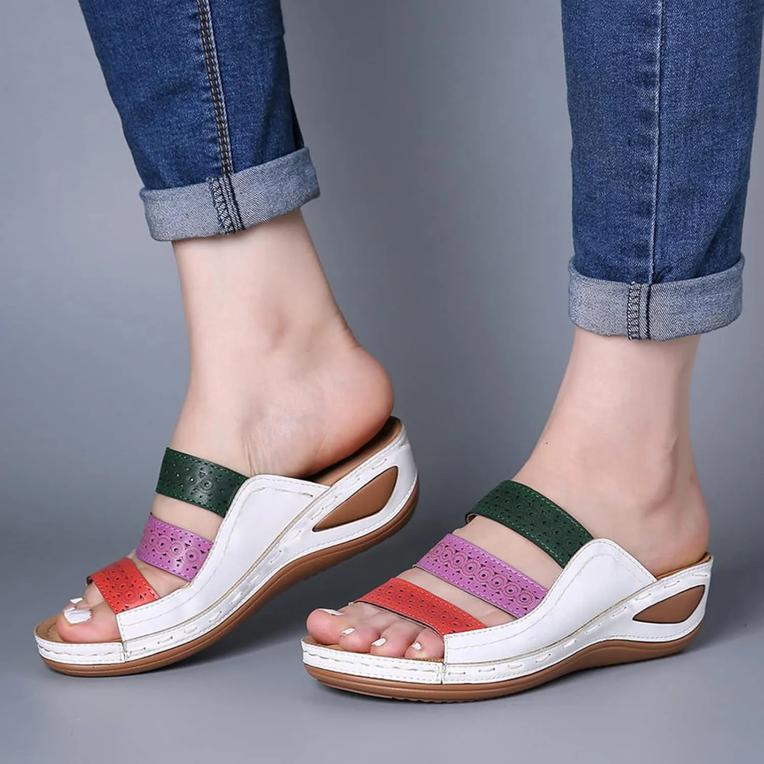 Orthotic Sandals Women Orthopedic Womens Comfortable Flip Flops Orthopedic Recovery Sandals Women Plantar Fasciitis Orthopedic Black Sandals Women Flat Dressy Strap On Sandals for Women