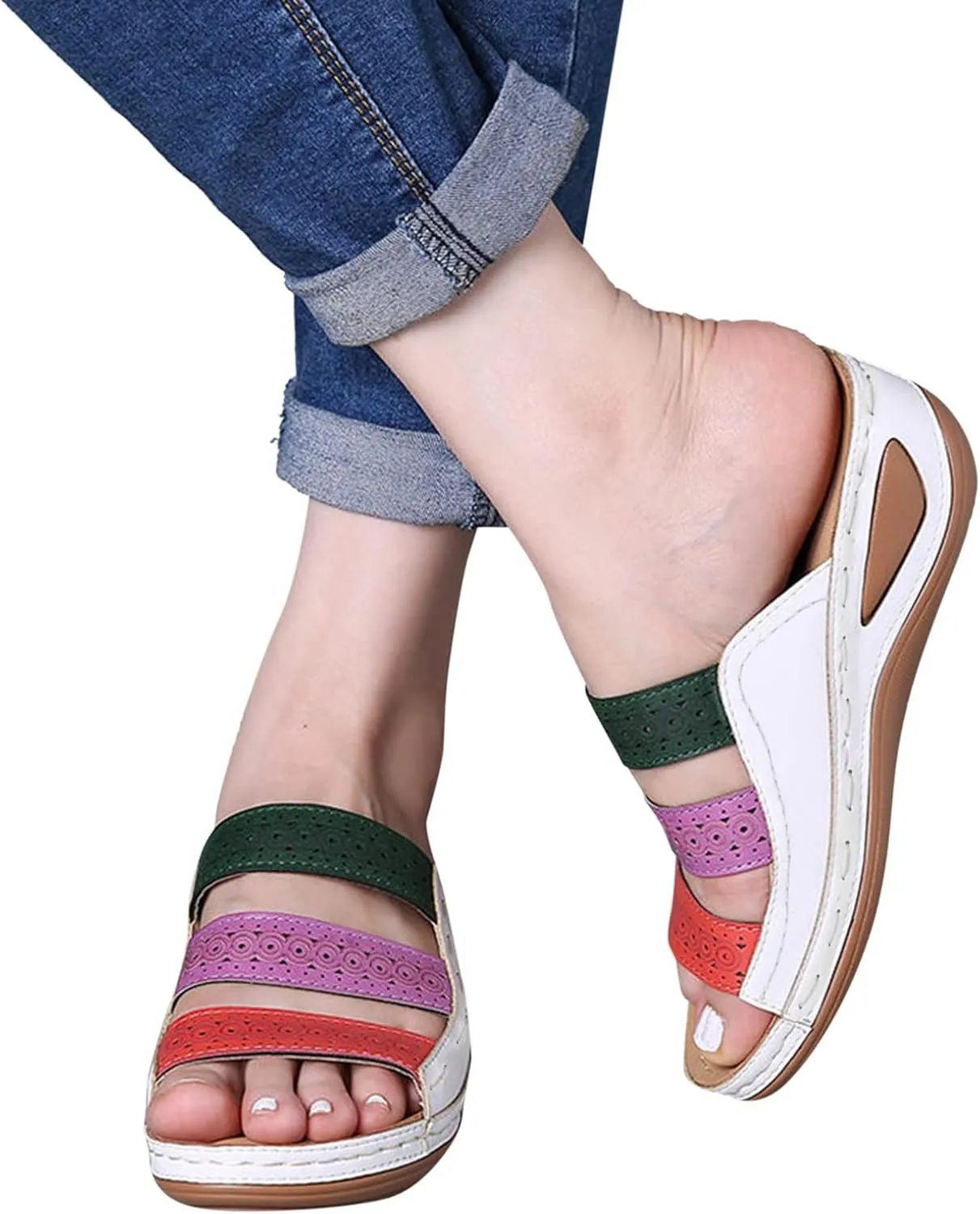 Orthotic Sandals Women Orthopedic Womens Comfortable Flip Flops Orthopedic Recovery Sandals Women Plantar Fasciitis Orthopedic Black Sandals Women Flat Dressy Strap On Sandals for Women