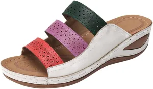 Orthotic Slippers for Women Wide Feet Orthopedic Yoga Sandals Women Womens Comfort Walking Sandals Orthotic Plantar Fasciitis Slippers Women High Arch Heel Support Indoor Wedge Sandals for Women