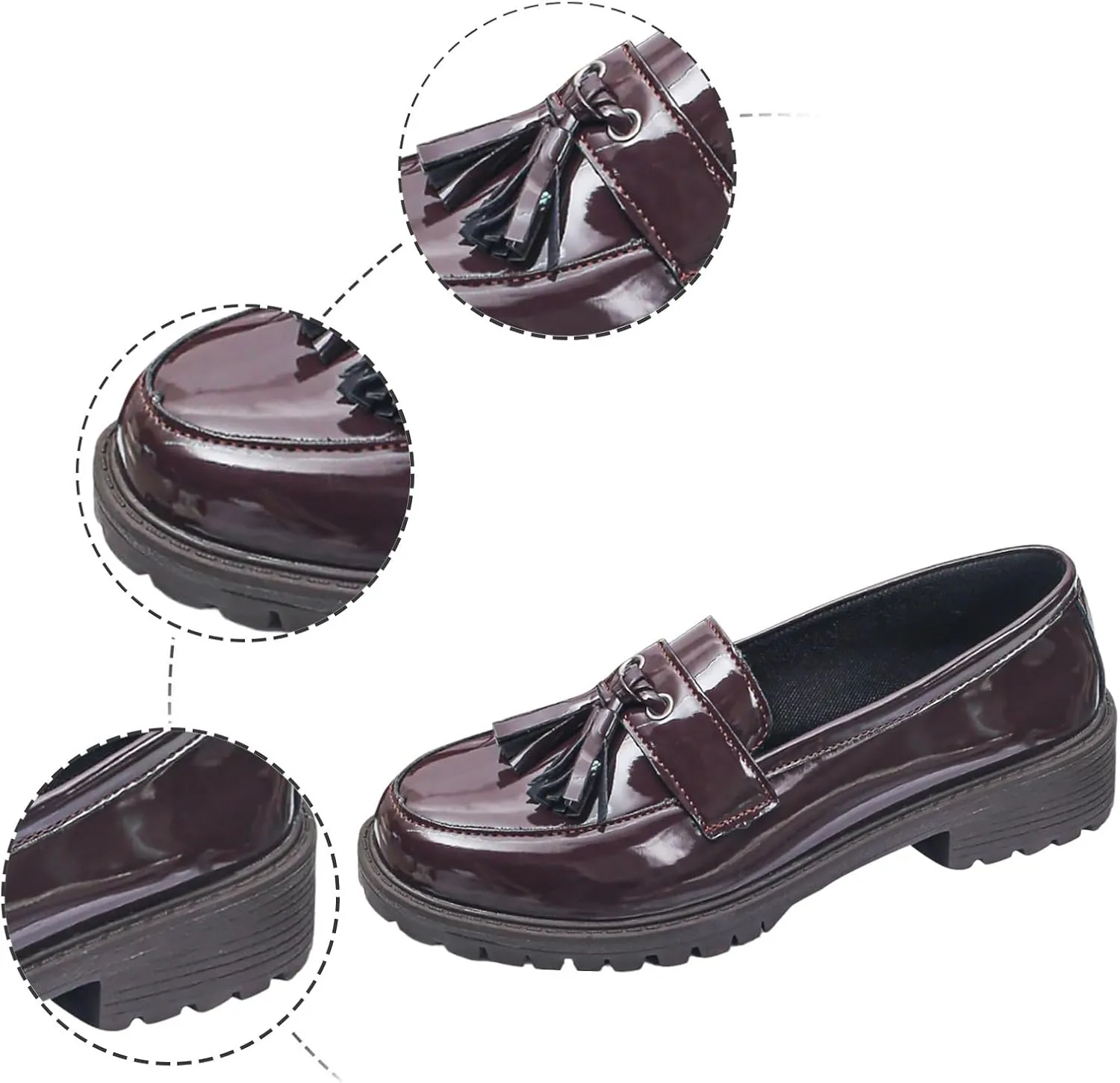 Penny Loafers for Women Chunky Business Shoes Casual Slip On Shoe Comfortable Work Shoes Cute Loafers Shoe