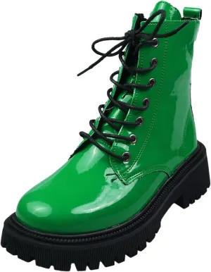 Platform Boots Women's Y2K Lug Sole Lace-Up Combat Boots Side Zipper Thick Platform Gothic Halloween Booties