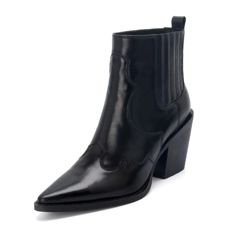 Pointed Toe Women's Mid Heel Boots