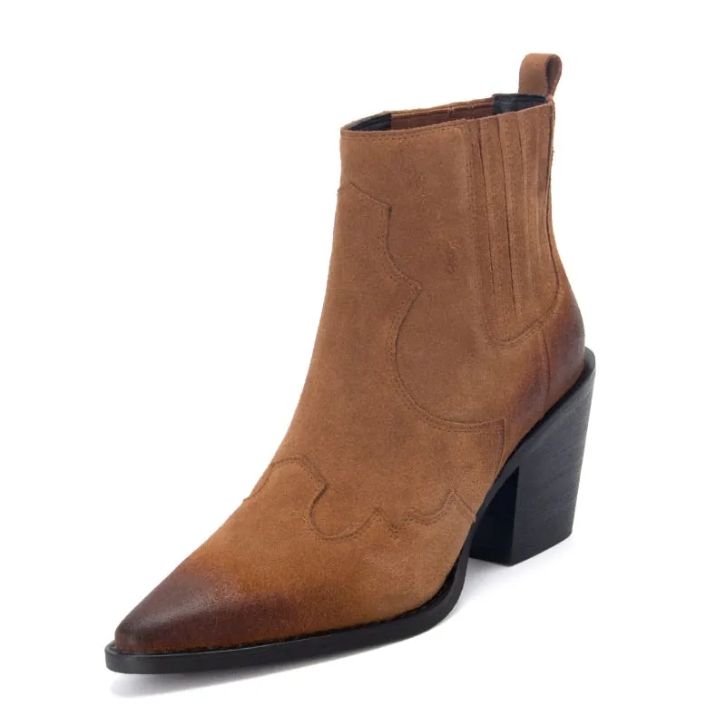 Pointed Toe Women's Mid Heel Boots