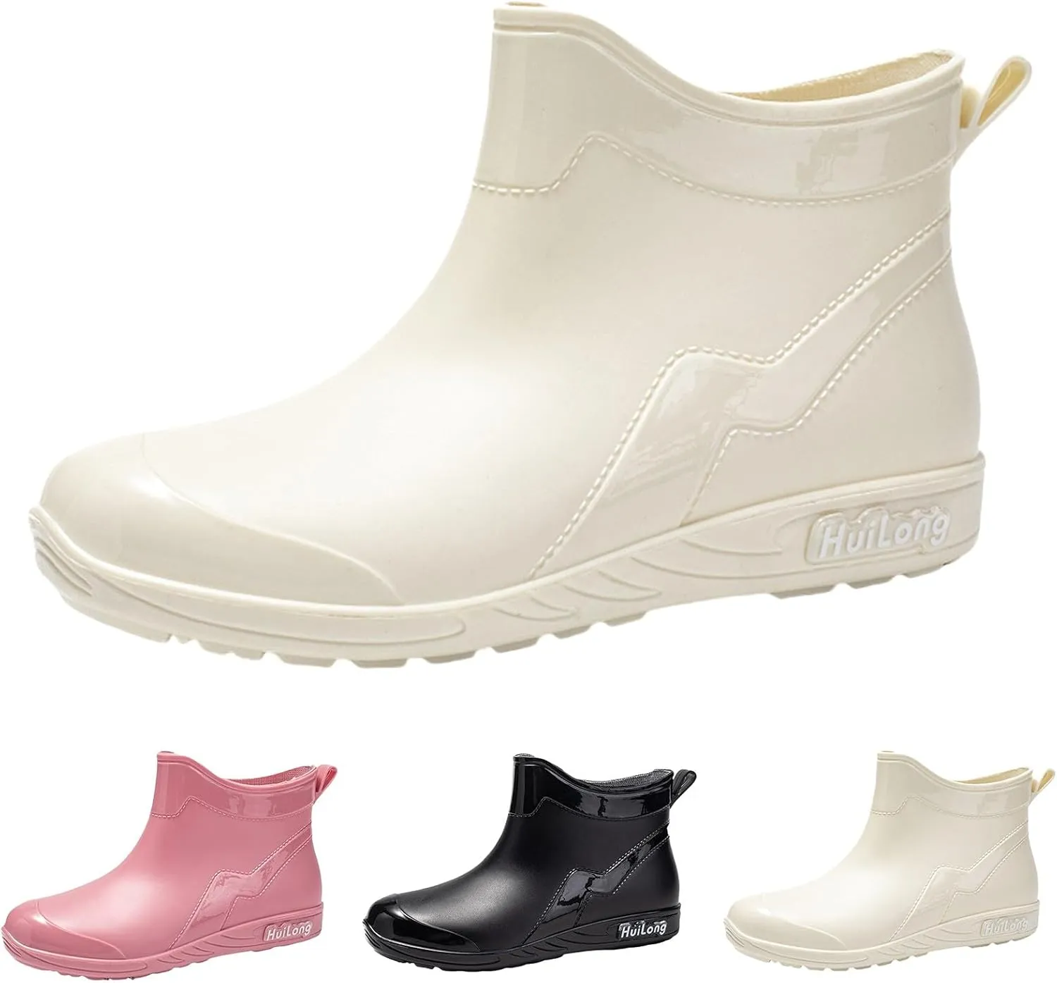 Rain Boots Women Knee High Booties Heels Barefoot Shoes Women's Mid Calf Rain Boots Waterproof Womens Winter Boots