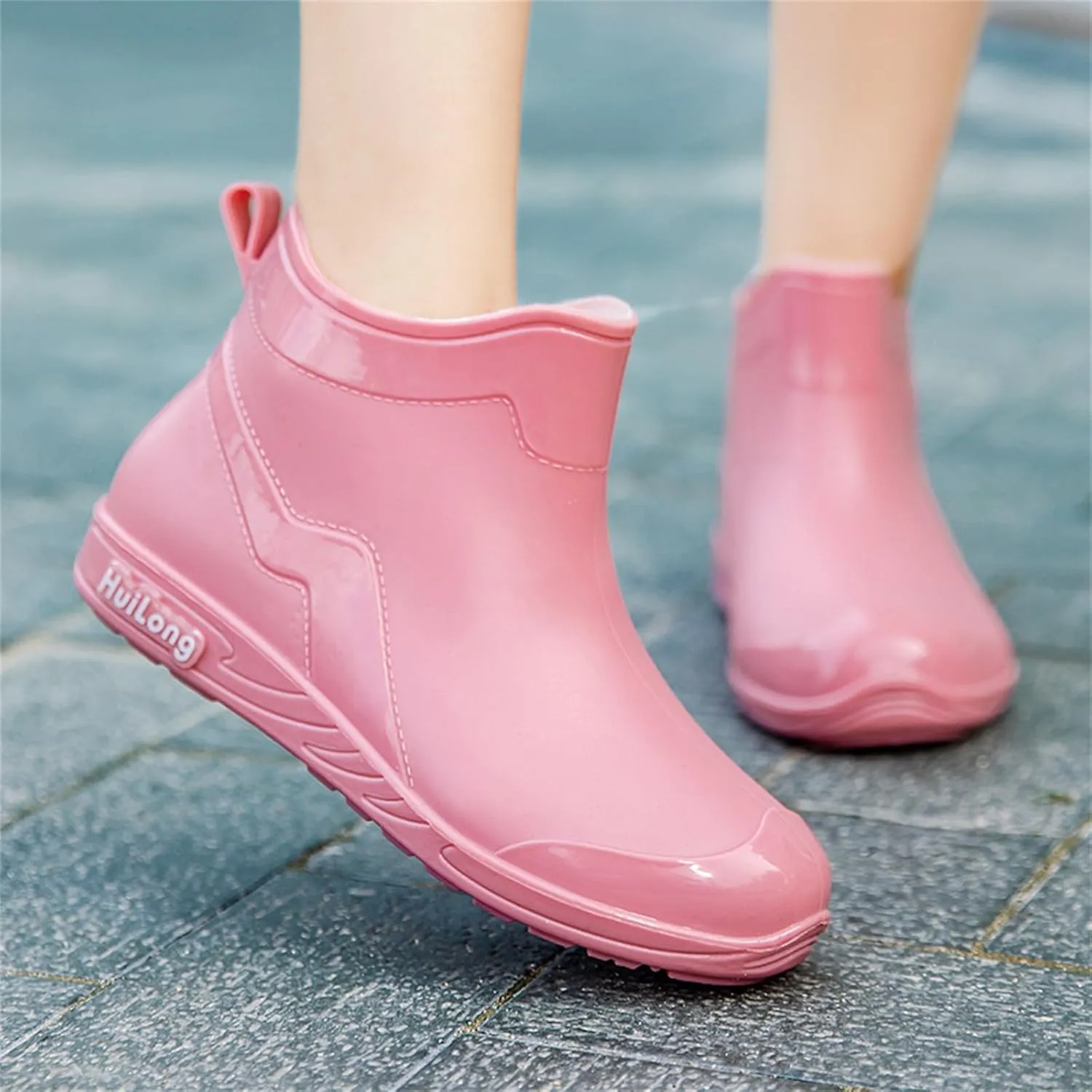 Rain Boots Women Knee High Booties Heels Barefoot Shoes Women's Mid Calf Rain Boots Waterproof Womens Winter Boots