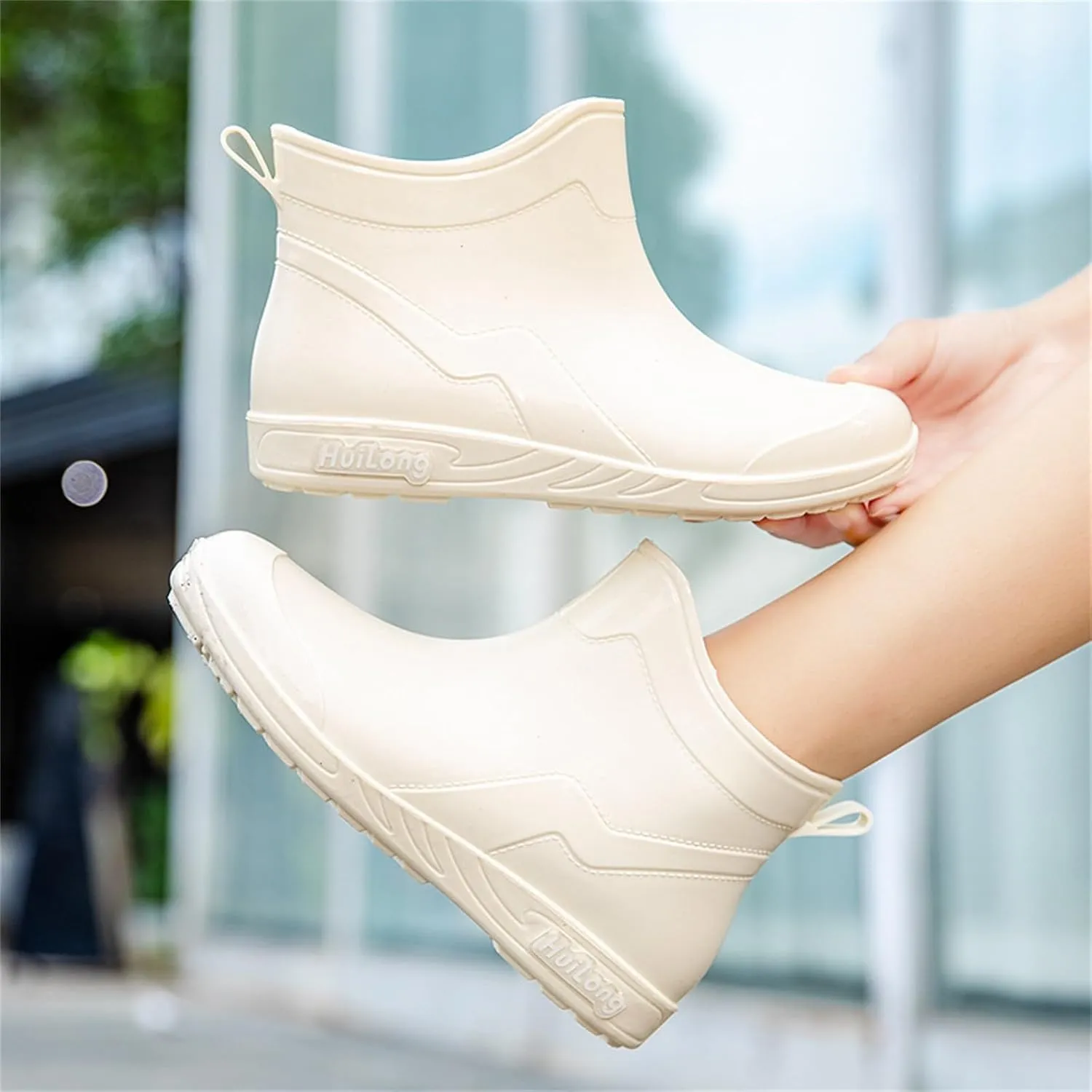 Rain Boots Women Knee High Booties Heels Barefoot Shoes Women's Mid Calf Rain Boots Waterproof Womens Winter Boots