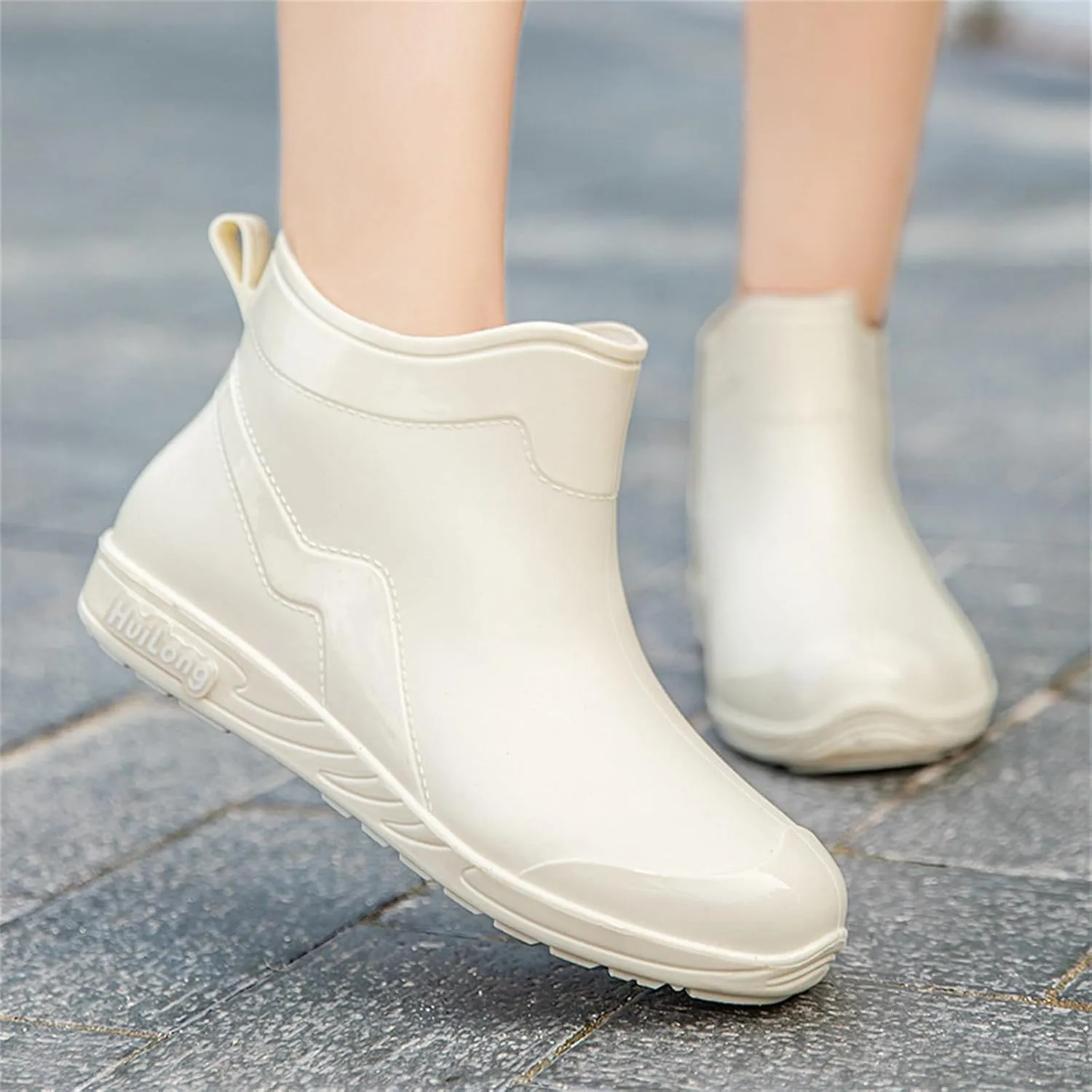 Rain Boots Women Knee High Booties Heels Barefoot Shoes Women's Mid Calf Rain Boots Waterproof Womens Winter Boots
