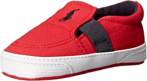 Ralph Lauren Layette Faxon II Slip On Crib Shoe (Infant/Toddler), Red, 4 M US Toddler