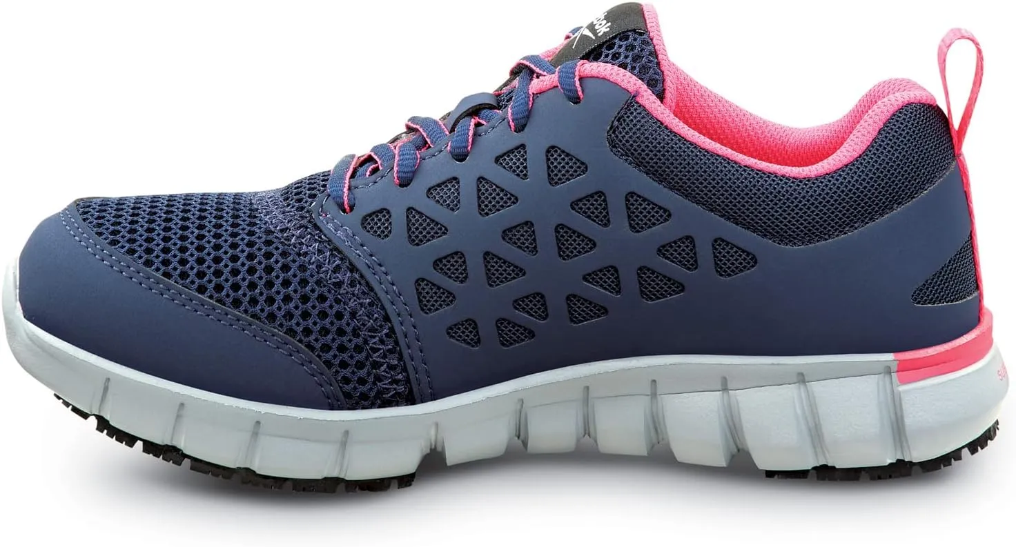 Reebok Work Sublite Cushion Work, Women's, Athletic Style, MaxTrax Slip Resistant, Soft Toe Work Shoe