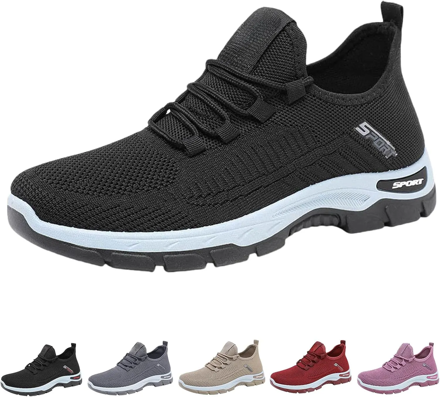 Running Shoes for Men Women Workout Slip-on Shoes Orthopedic Tennis Athletic Gym Mesh Sneakers with Arch Support Casual Lightweight Breathable Fashion Comfy Shoe Classic Shoe for Flat Feet Unisex