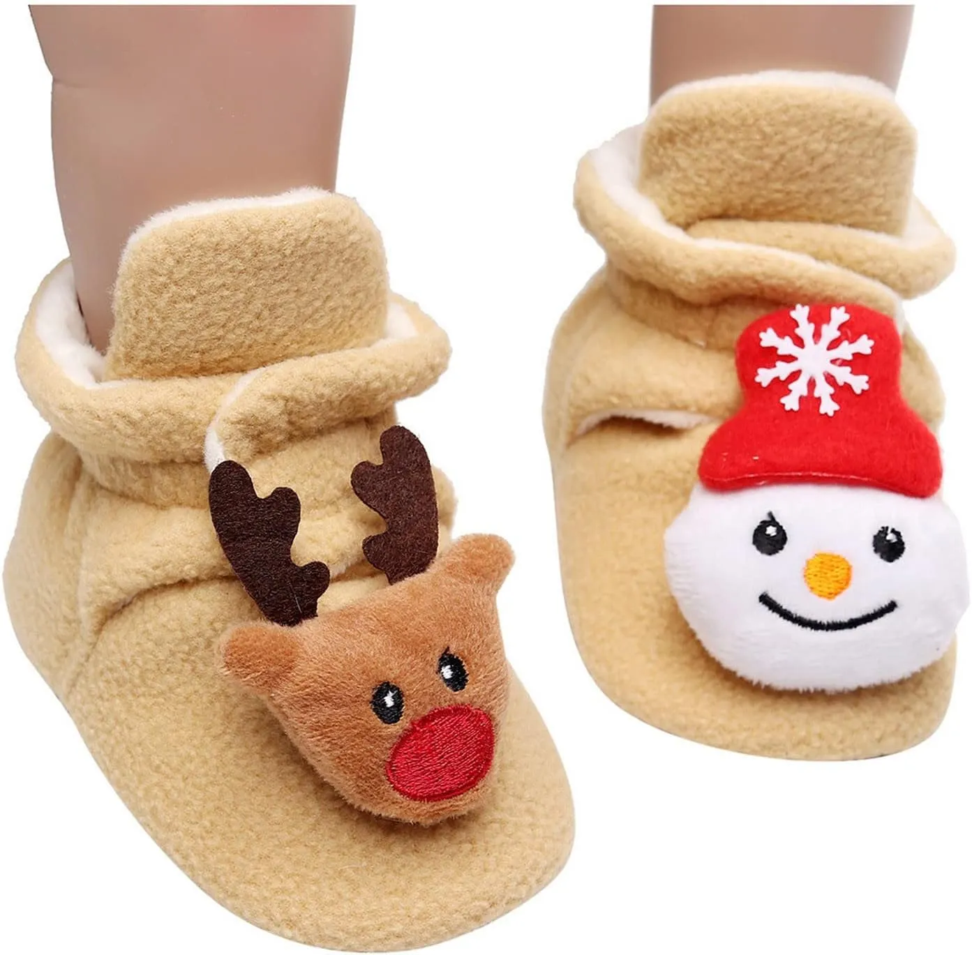 Running Shoes for Toddler Walk Keep First Plush Shoes Slip-On Toddler Baby Boy Girls Kids Warm Christmas Shoes
