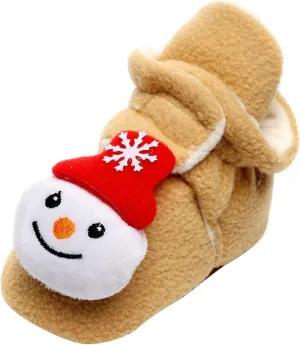 Running Shoes for Toddler Walk Keep First Plush Shoes Slip-On Toddler Baby Boy Girls Kids Warm Christmas Shoes