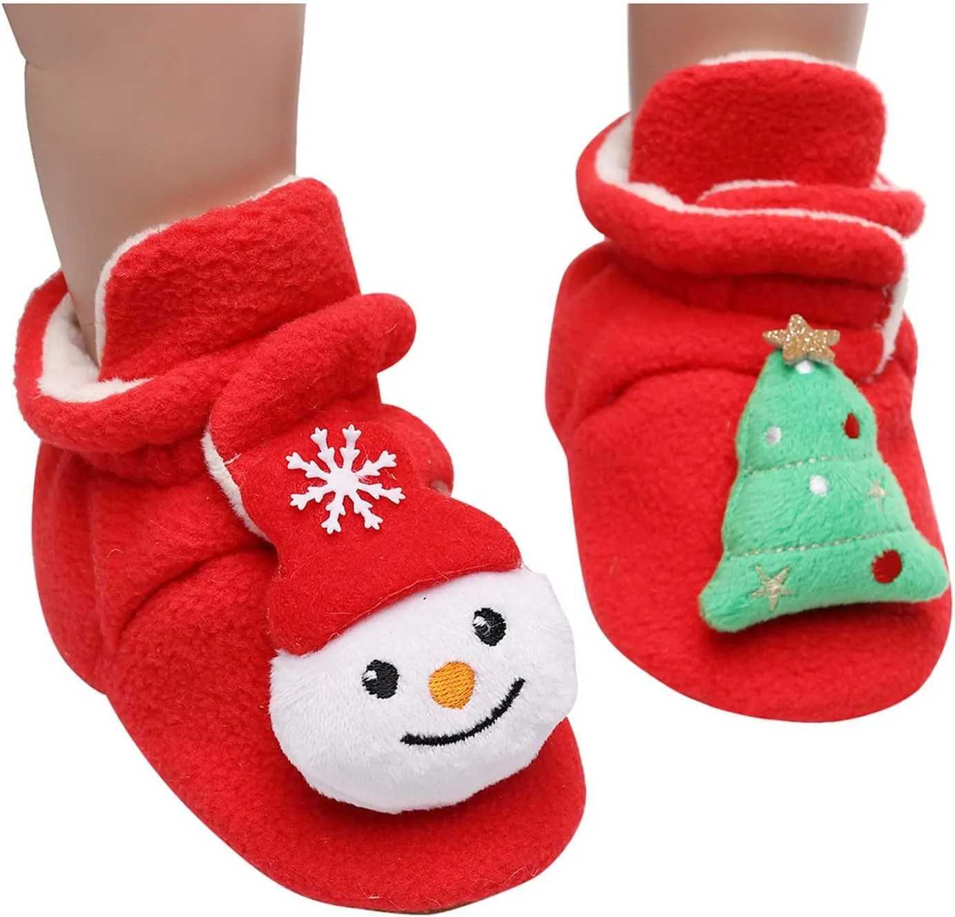 Running Shoes for Toddler Walk Keep First Plush Shoes Slip-On Toddler Baby Boy Girls Kids Warm Christmas Shoes
