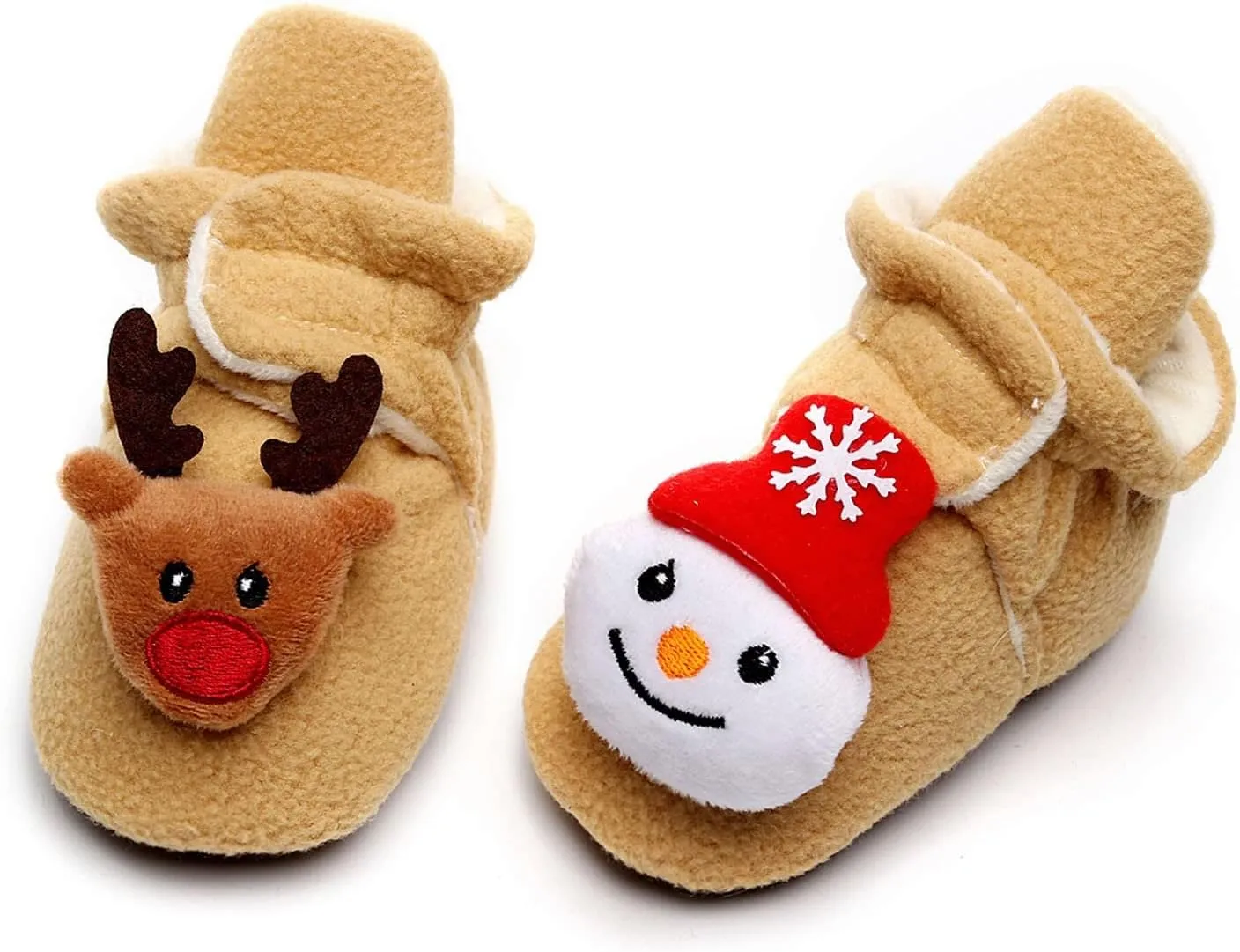 Running Shoes for Toddler Walk Keep First Plush Shoes Slip-On Toddler Baby Boy Girls Kids Warm Christmas Shoes