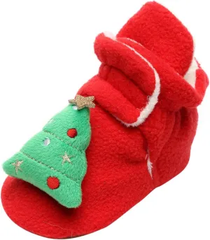 Running Shoes for Toddler Walk Keep First Plush Shoes Slip-On Toddler Baby Boy Girls Kids Warm Christmas Shoes