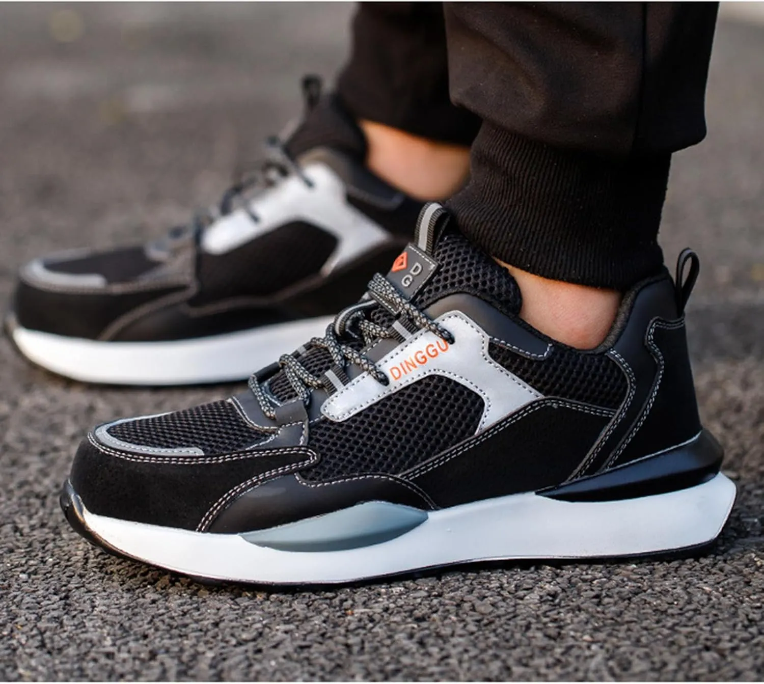 Safety Trainers Men Steel Toe Cap Trainers Work Construction Breathable Safety Shoes Non Slip Sneakers