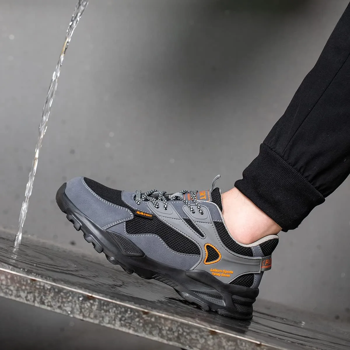 Safety Trainers Men's Steel Toe Cap Trainers Lightweight Safety Shoes for Men Breathable Work Boots