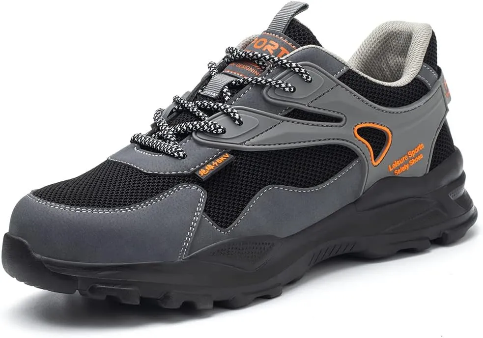 Safety Trainers Men's Steel Toe Cap Trainers Lightweight Safety Shoes for Men Breathable Work Boots