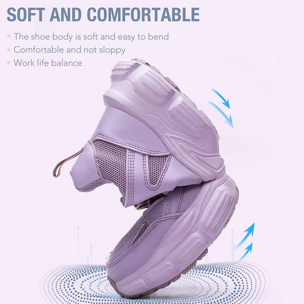 Safety Trainers Women's Steel Toe Cap Trainers Lightweight Safety Shoes for Women Breathable Work Boots