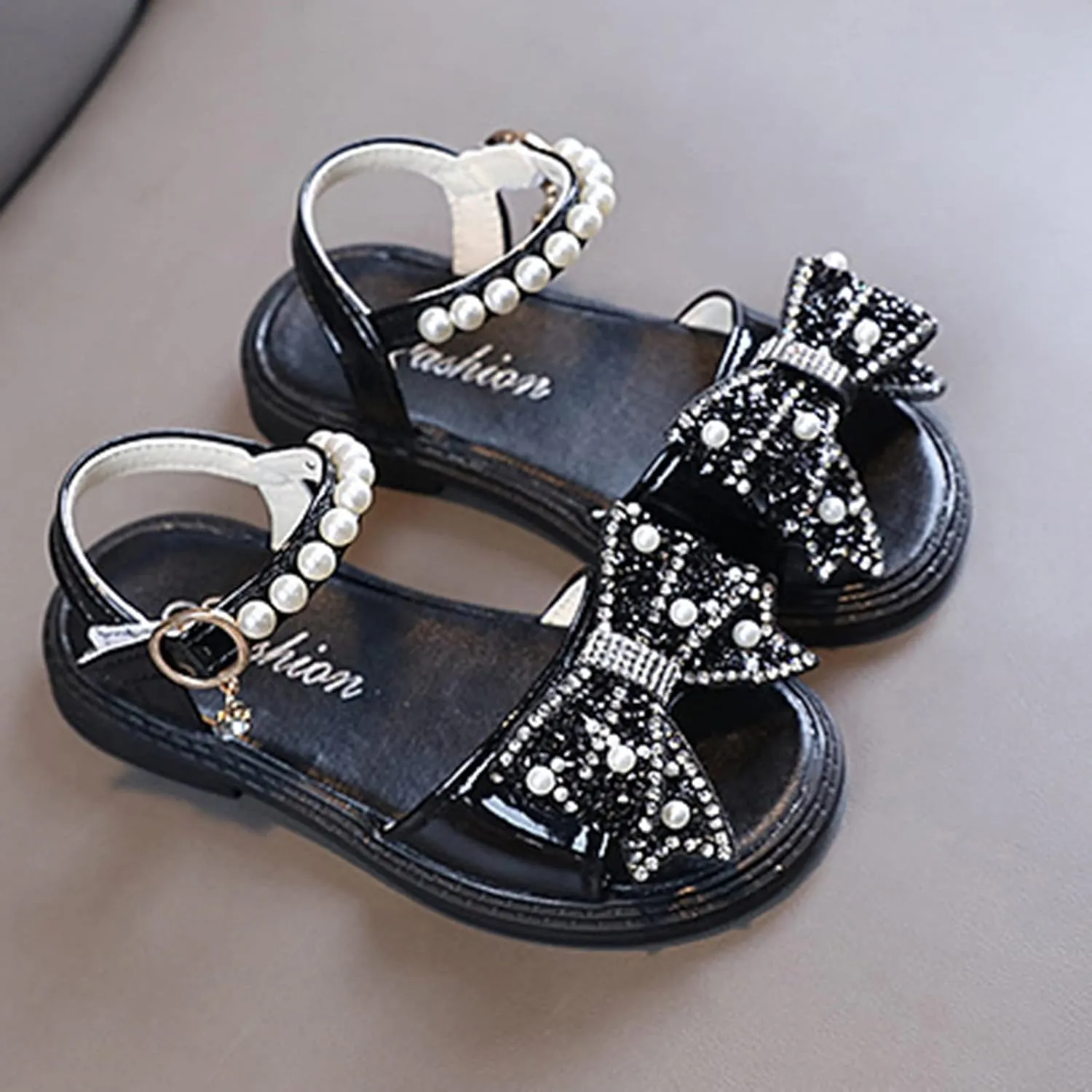 sfdgfhyf 1 to 8Years Toddler Flat Sole Foot Warmer Popular Summer Comfortable Shiny Soft Bottom Bow Princess Children