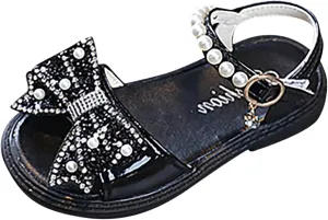 sfdgfhyf 1 to 8Years Toddler Flat Sole Foot Warmer Popular Summer Comfortable Shiny Soft Bottom Bow Princess Children