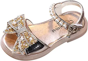 sfdgfhyf 1 to 8Years Toddler Flat Sole Foot Warmer Popular Summer Comfortable Shiny Soft Bottom Bow Princess Children