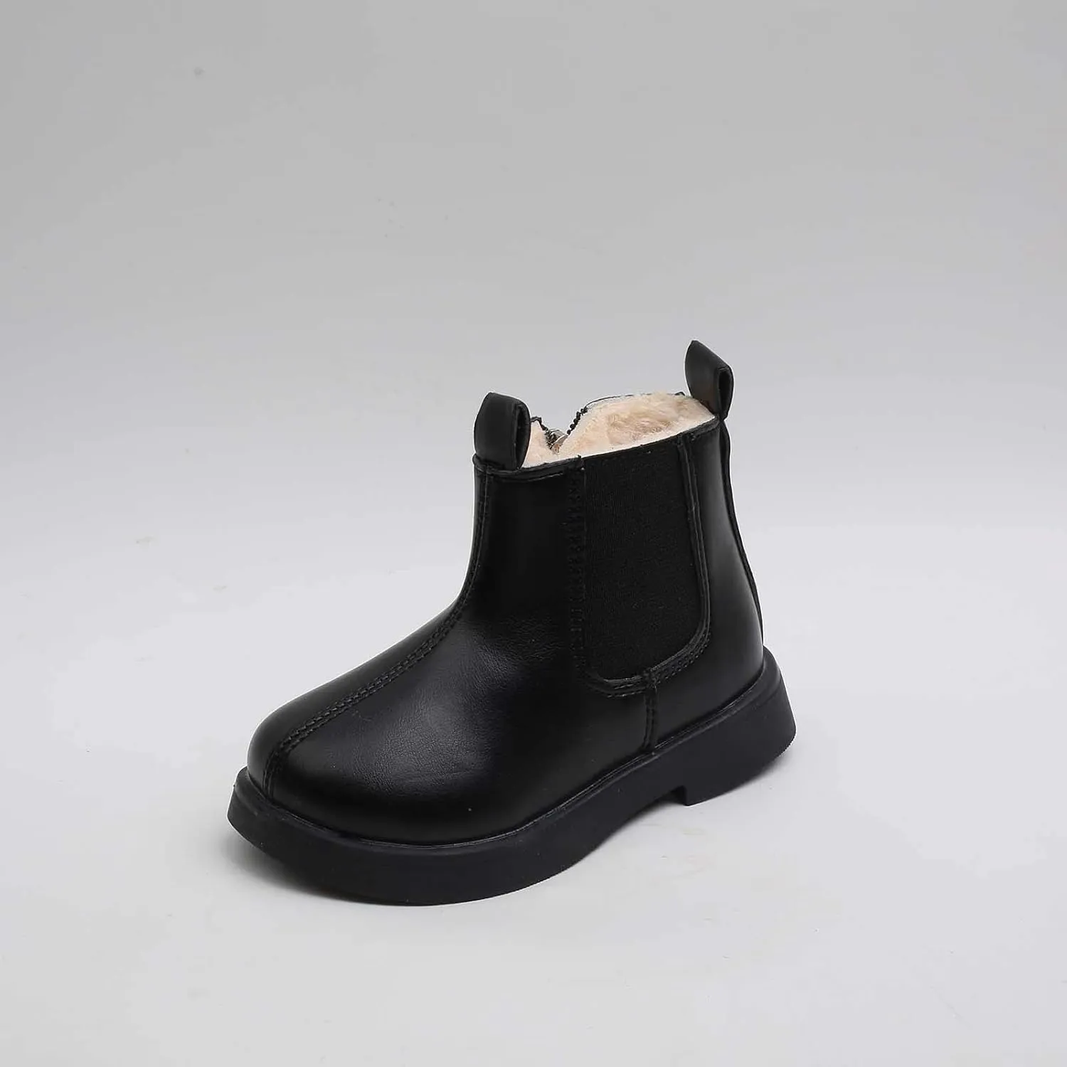 sfdgfhyf Autumn Boots Little Kid Toddler Boots Boys Girls Waterpoor Ankle Boots Side Zipper Booties Fleece Windproof