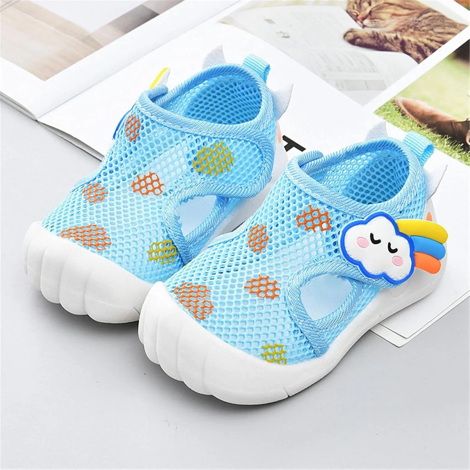 sfdgfhyf Casual Shoes for Child Infant Toddler Girls Boys Shoes Sandals Flat Bottom Non Slip Half Open Toe Slip Summer