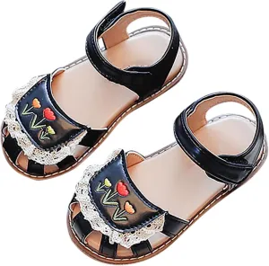 sfdgfhyf Casual Shoes for Kids Girls Casual Sticky Light Weight Adjustable Straps Summer Little Child/Big Sandals