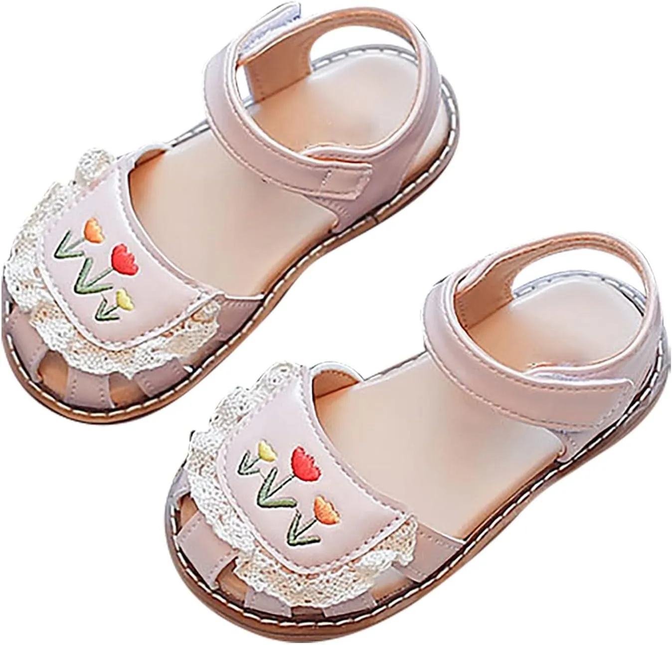 sfdgfhyf Casual Shoes for Kids Girls Casual Sticky Light Weight Adjustable Straps Summer Little Child/Big Sandals