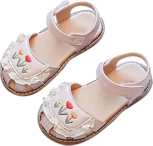 sfdgfhyf Casual Shoes for Kids Girls Casual Sticky Light Weight Adjustable Straps Summer Little Child/Big Sandals
