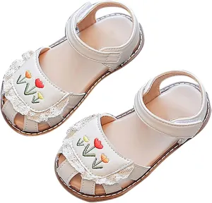 sfdgfhyf Casual Shoes for Kids Girls Casual Sticky Light Weight Adjustable Straps Summer Little Child/Big Sandals