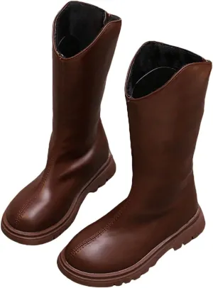 sfdgfhyf House Shoes for Toddler Winter Girls' Ankle Boots Mid Leg Solid Color Zipper Classic Everything For 3 To 12