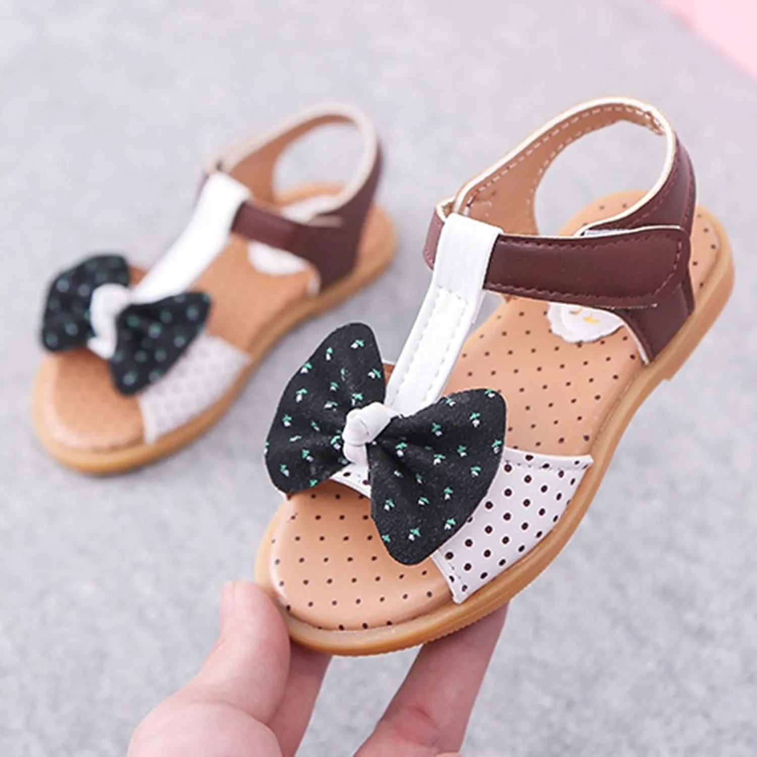 sfdgfhyf Kids Comfortable Foot Warmer Children Shoes Fashion Flat Bottom Bow Princess Sandals Soft Bottom Fashion Sandals