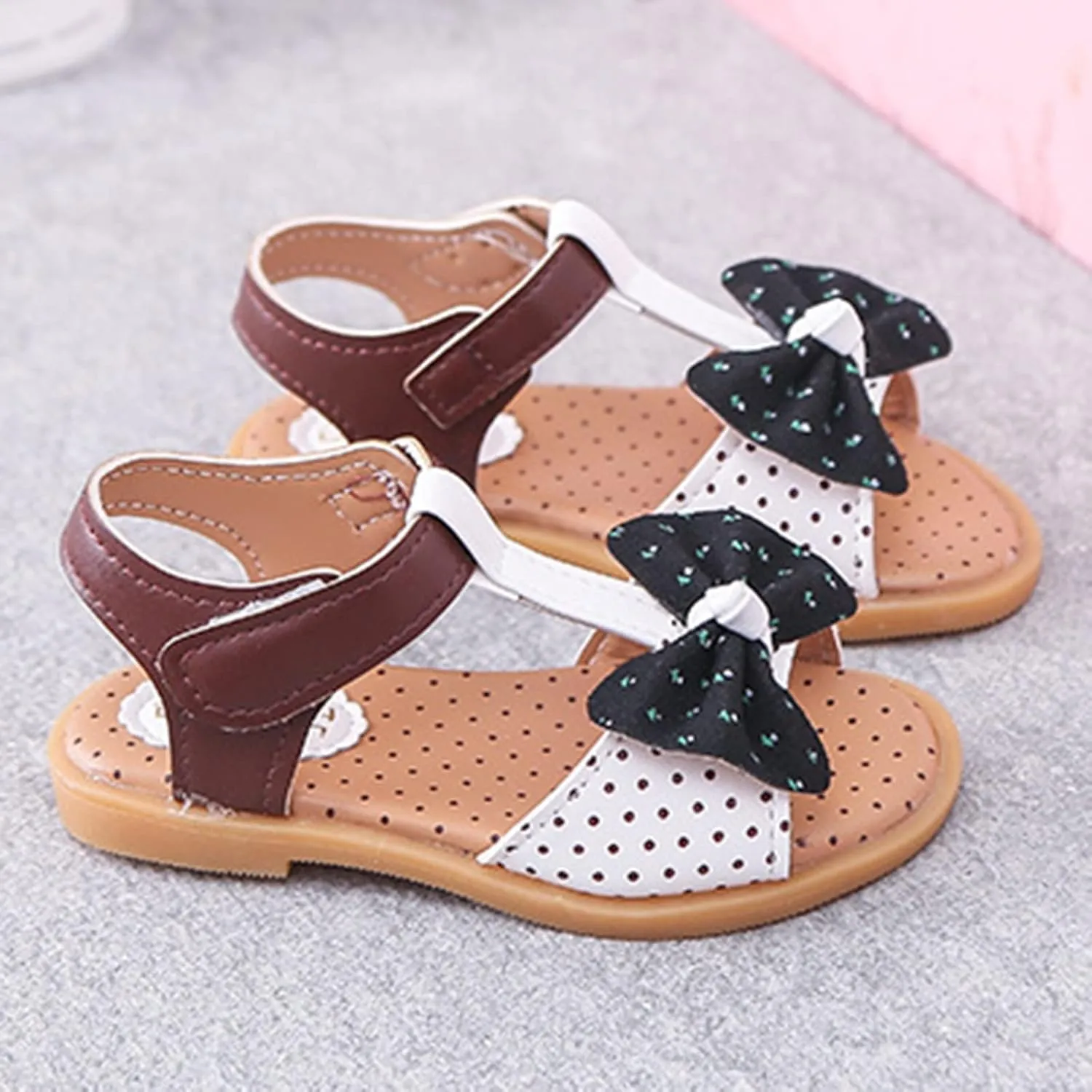 sfdgfhyf Kids Comfortable Foot Warmer Children Shoes Fashion Flat Bottom Bow Princess Sandals Soft Bottom Fashion Sandals