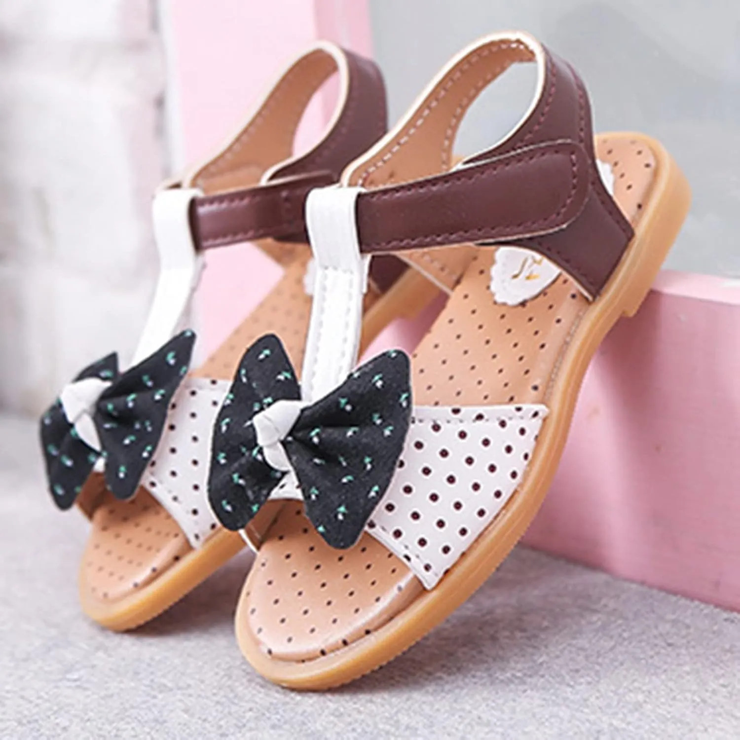 sfdgfhyf Kids Comfortable Foot Warmer Children Shoes Fashion Flat Bottom Bow Princess Sandals Soft Bottom Fashion Sandals
