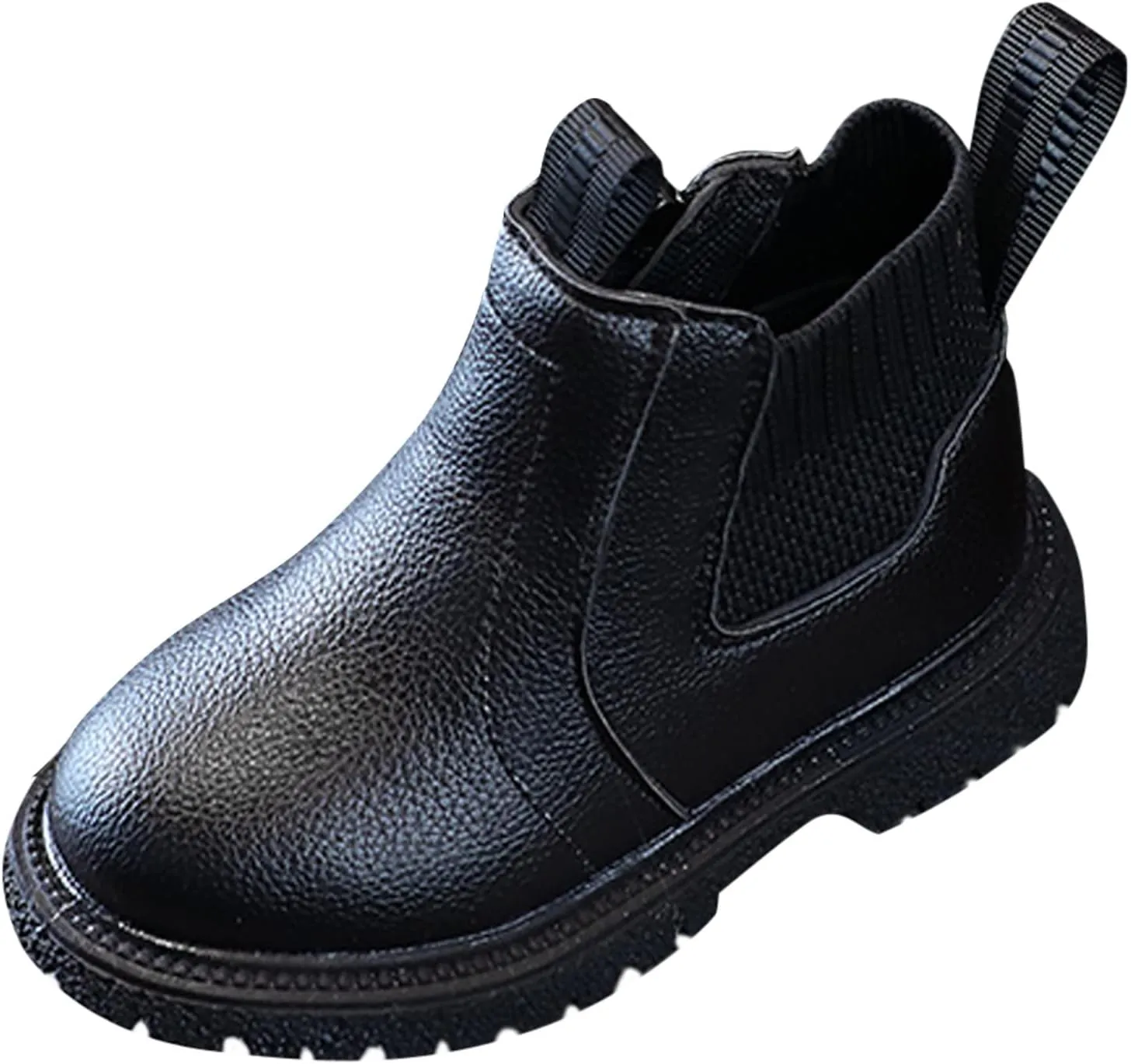 sfdgfhyf Solid Color Shoes for Little Kid Girls Boys Child Ankle Boots Low Heel Booties Fashion Side Zipper Short Flat