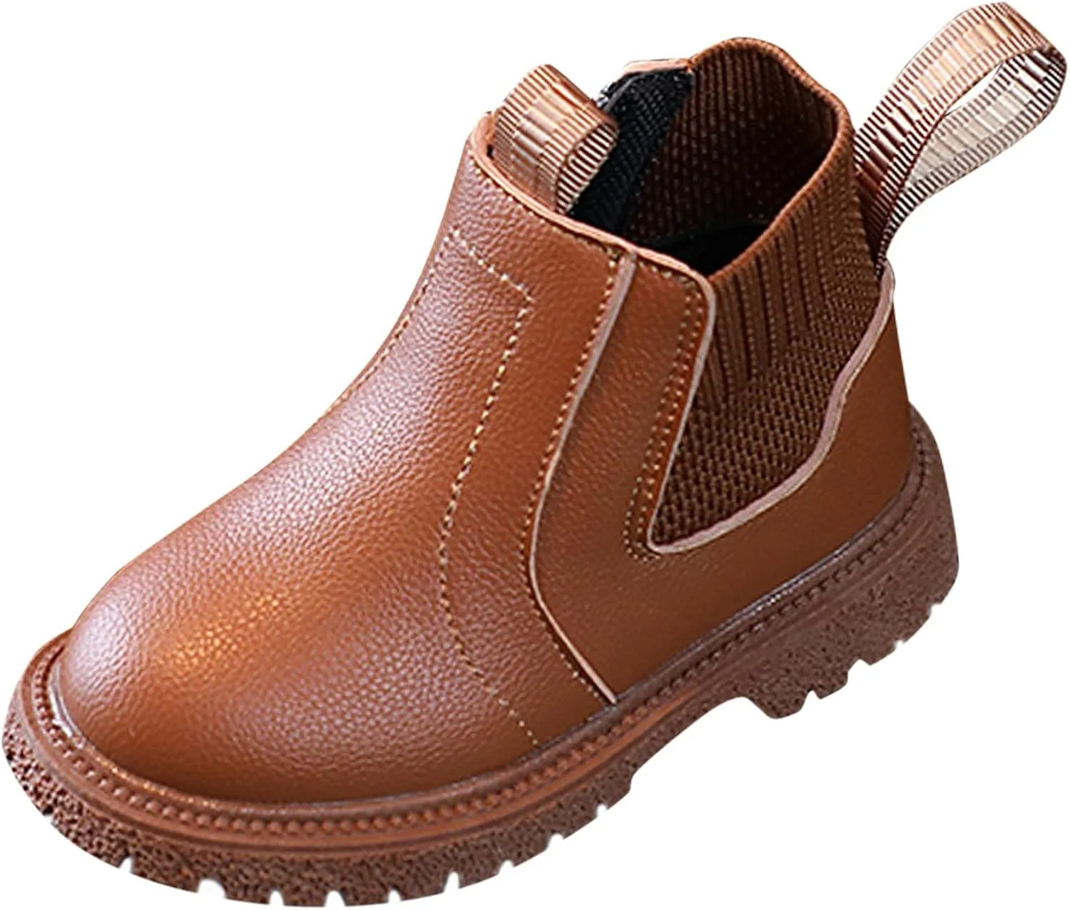 sfdgfhyf Solid Color Shoes for Little Kid Girls Boys Child Ankle Boots Low Heel Booties Fashion Side Zipper Short Flat