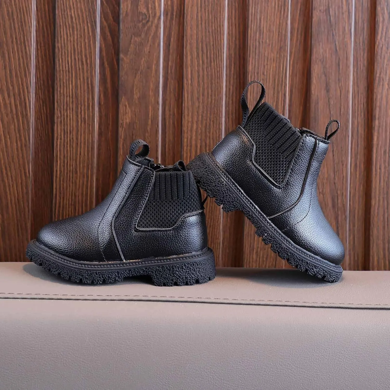 sfdgfhyf Solid Color Shoes for Little Kid Girls Boys Child Ankle Boots Low Heel Booties Fashion Side Zipper Short Flat