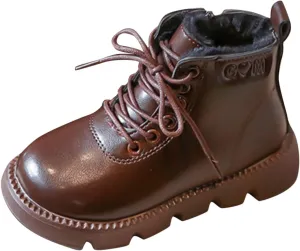 sfdgfhyf Warm Boots for Little Kid Fashion Spring Autumn Children Boots Boys Girls Ankle Boots Thick Bottom Non Slip