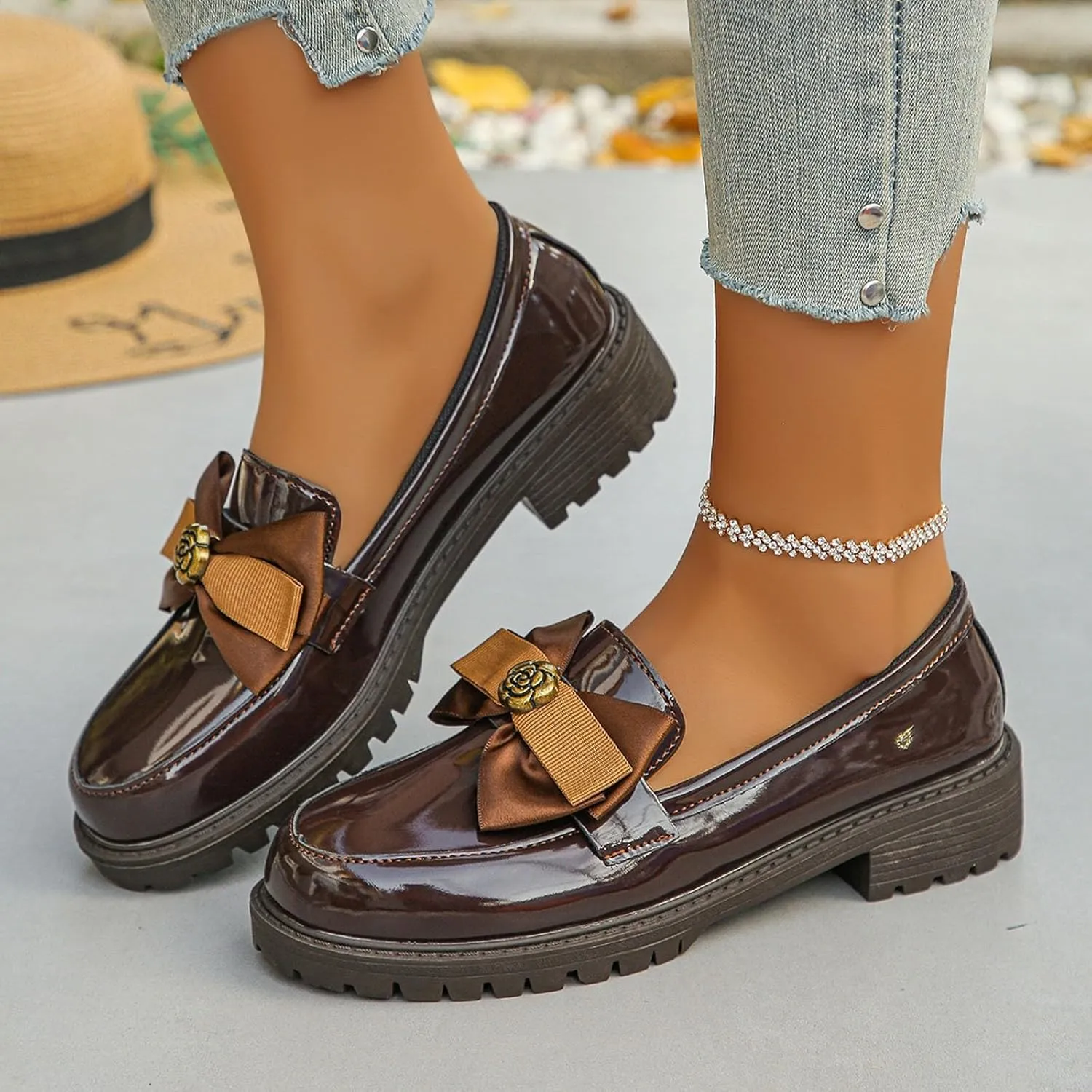 Slip On Loafers for Women Low Business Shoes Classic Penny Loafers Dressy Work Shoes Comfort Casual Office Shoes