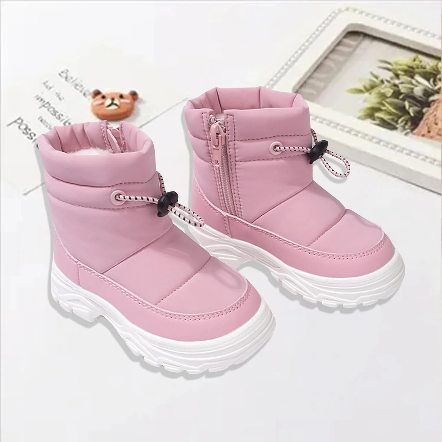 Snow Boots Boys Little Kid Toddler Winter Snow Boots Waterproof Insulated Faux Fr Boys Girls Hiking Boots For Toddler