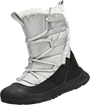 Snow Boots Kids Cozy Faux Fu Anti-Slip Snow Boots Lac Up Booties For Cold Weather Black Lac Up Boots For Girls